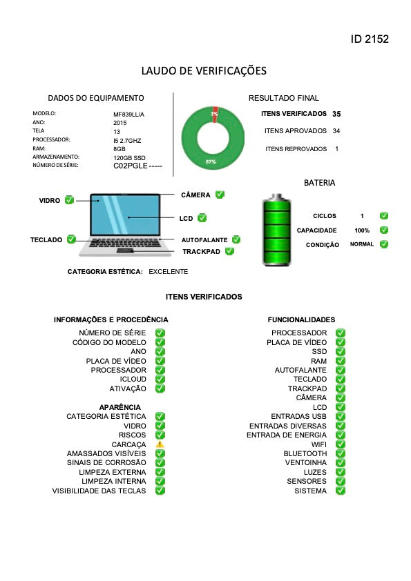 MacBook Pro 2015 Usado 13" | i5, 8GB RAM, 128GB | TrocaTech