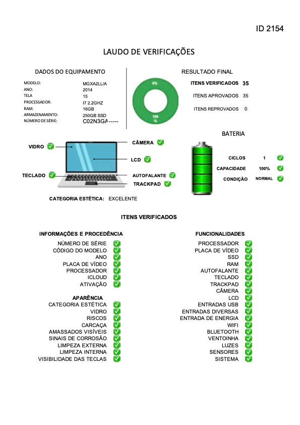 MacBook Pro 2014 Usado 15" | i7, 16GB RAM, 256GB | TrocaTech